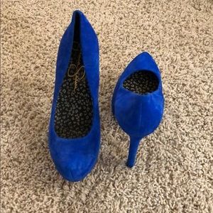 Jessica Simpson blue suede heels